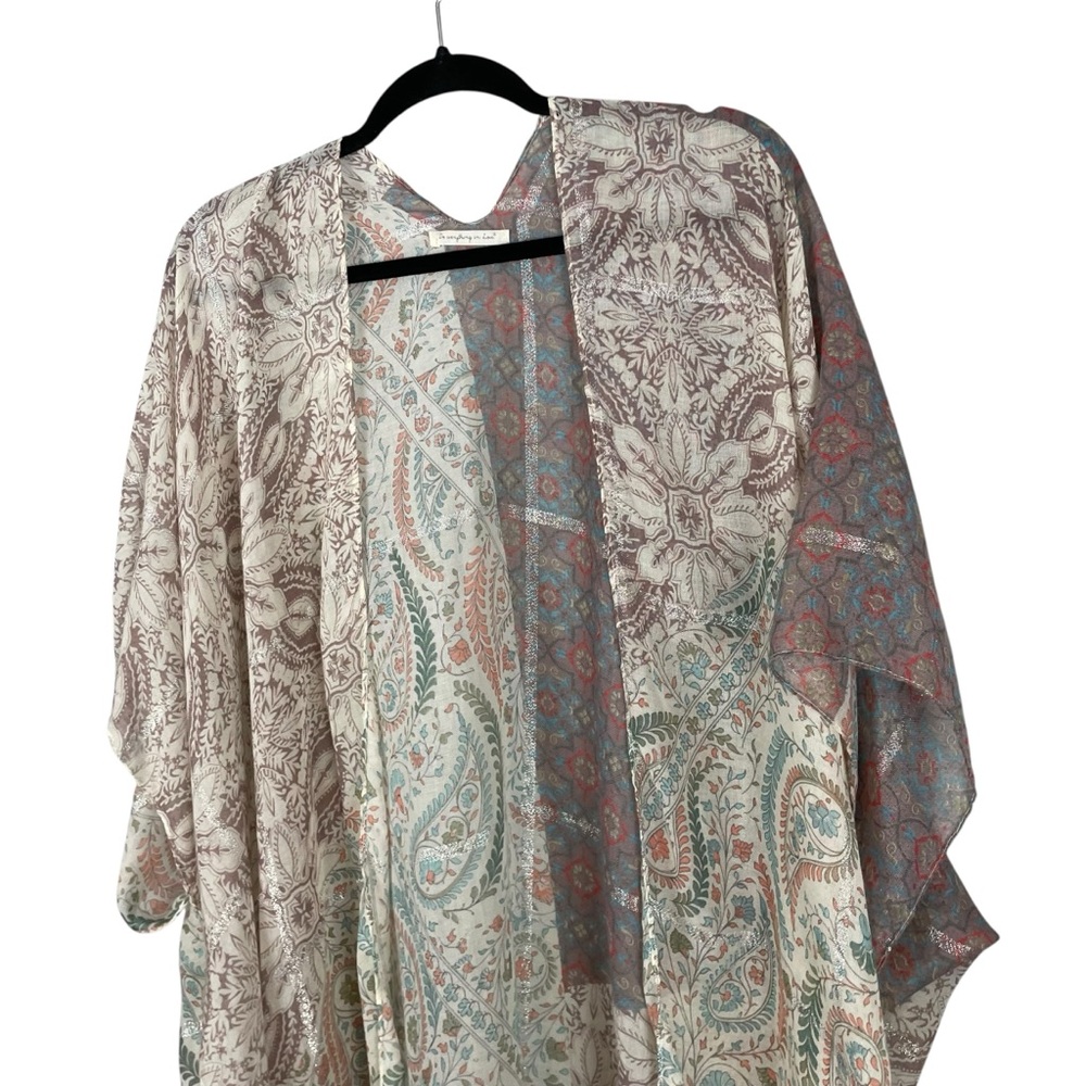 Do Everything in Love Patchwork Paisley Boho Kimo… - image 3